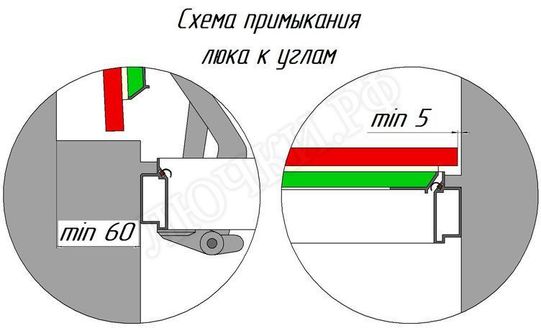 Люк под плитку Нажимной Хаммер Слава 2 створки Люк под плитку Нажимной Хаммер Слава 2 створки