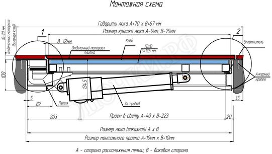 Напольный люк с электроприводом 1150*1350 Напольный люк с электроприводом 1150*1350